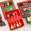 1/2/4/6PCS Stainless Steel Spoon Christmas Dessert Spoon Cake Fork Cartoon Christmas Tree Elk Spoon Fork Christmas Gift Box