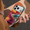 European and American Abstract Art Oil Painting Smudged Gilt Thread Apple 14 Magnetic Mobile Phone Case Film Two-in-one iPhone17
