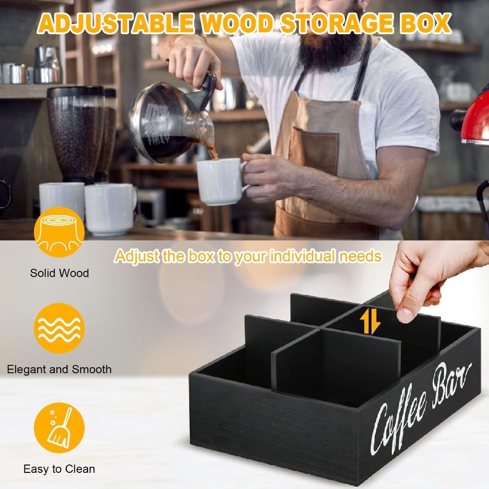 11,7x8x3,2 Zoll Größe Kaffeebar-Organizer Holzmaterial Kaffeekapselhalter Küchenaufbewahrung