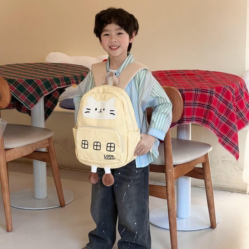 Adorable Cartoon Cat Backpack For Kids Breathable And Fun Design For Boys And Girls