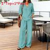 Women Casual V Neck Sweater Set With Cotton Polyester Fabric For Winter Comfort