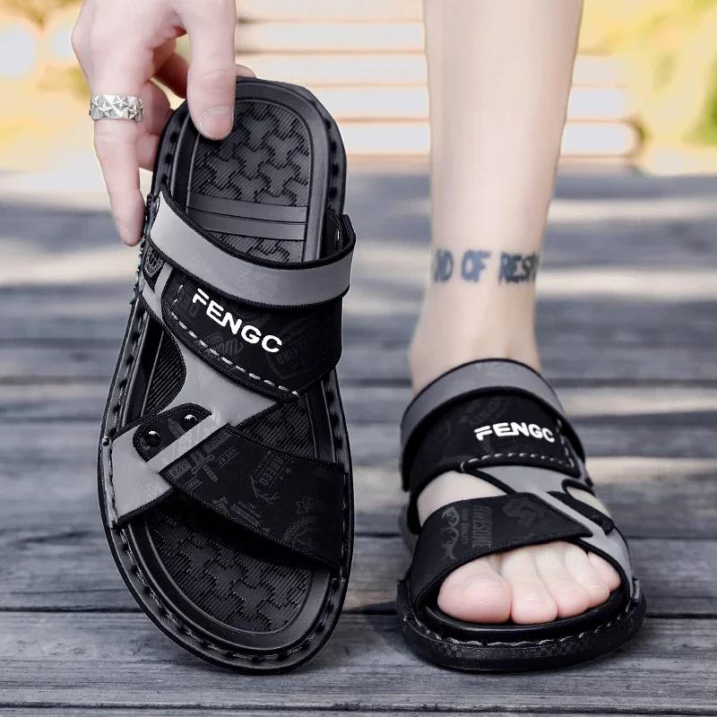 Leisure Beach Holiday Slippers Men Sandals Summer Male Shoes 2024 New Outdoor Sneakers Male Retro Comfortable Casual Sandal Mens