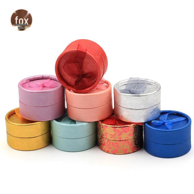 Small Bowknot Round Jewelry Box for Rings and Earrings