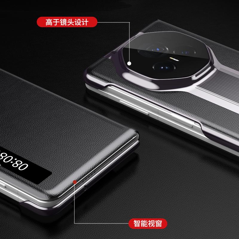 Super Sports Smart Touch View Window For Honor Magic V3 Genuine Leather Case Front Screen Protector All-in-one Ultra-thin Cover