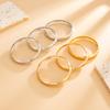 Simple Personality Gold Color Sliver Color Geometric Circle Bright Surface Metal Bangles for Women Hip-hop Punk Jewelry Gifts