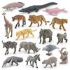 Simulation 17Pcs South American Non-Animal Model Set Sloth Anteater Jaguar Zebra Lion Elephant Ornament