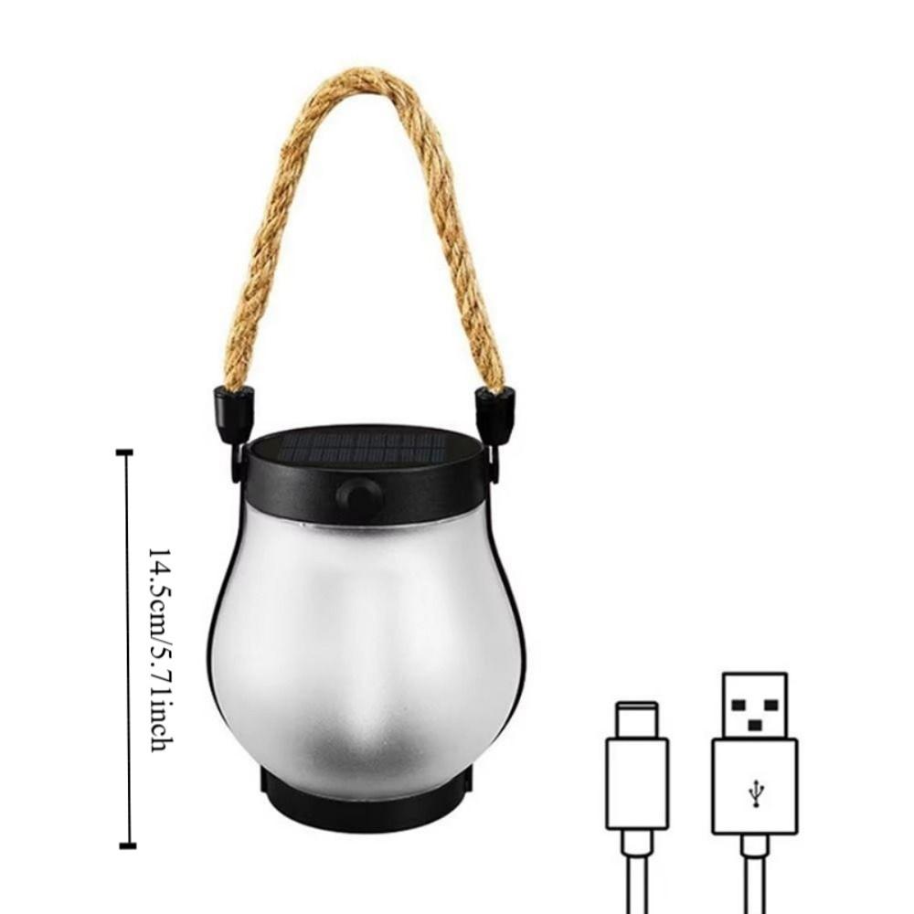 Flame Lights Camping Light USB Rechargeable Hanging Lantern Solar Powered Outdoor Lights  Camping