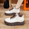 Fashion Thick Heeled Round Tip Womens Black Ladies Sneakers Vulcanize Big Size Flat Sports Shoes Sneakers New Fast Pro Vintage