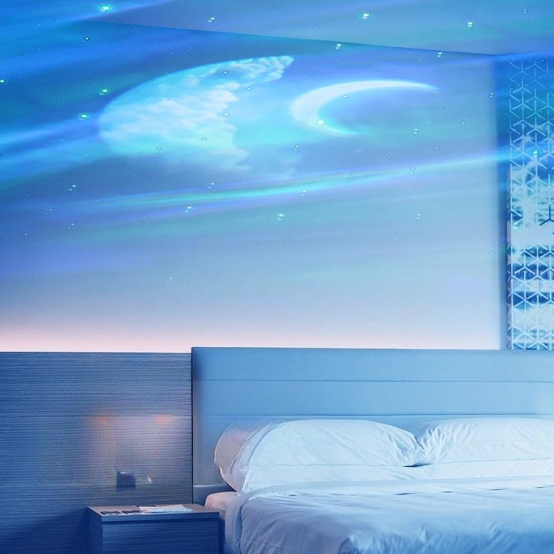 The Highly Atmospheric Laser Vortex Starry Sky Lamp, Accompanied by Bluetooth Audio, Makes the Starry Sky In the Room Extremely