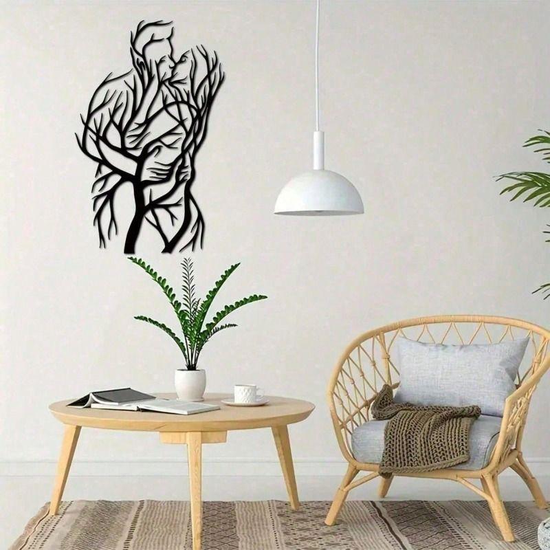 Forged Wall Art Love Tree Decoration for Bedroom and Garden