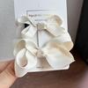Girls' Multi-Color Flower Bow Hair Clip Set with Ribbed Band