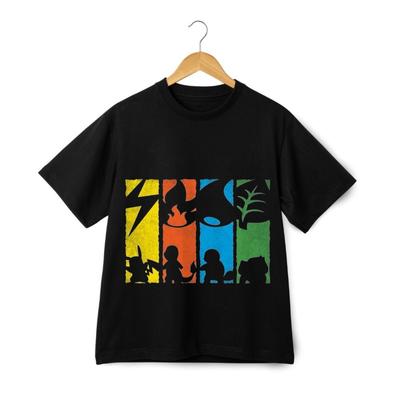 Maglietta Grafica Starter Pokemon - Maglietta Pikachu Charmander Bulbasaur Squirtle