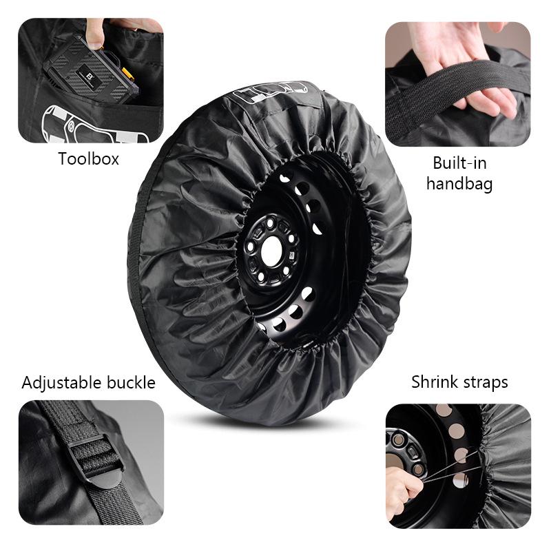SEAMETAL 1pc 16-23 Inch Universal Car Spare Tire Cover Garage Protective Cover Waterproof Oxford Tire Protection
