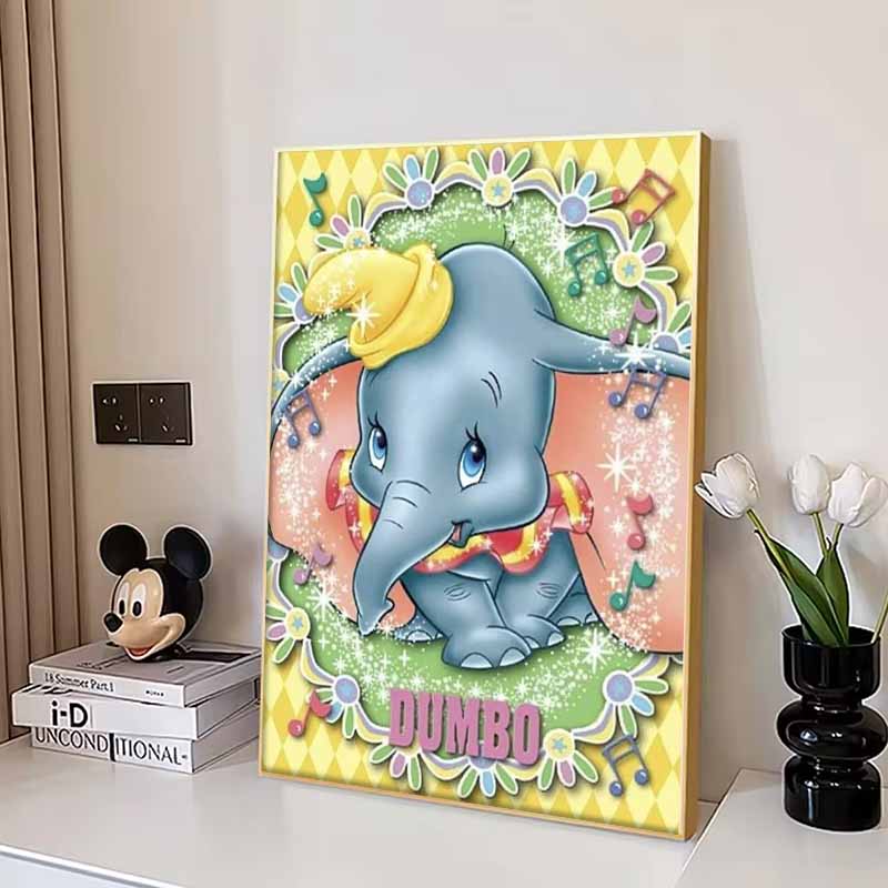 Disney Cartoon Diamond Painting Dumbo Retro Circus Style Healing Illustration 5D DIY Art Cross Stitch Kit Mosaic Embroidery Home Decoration Gift