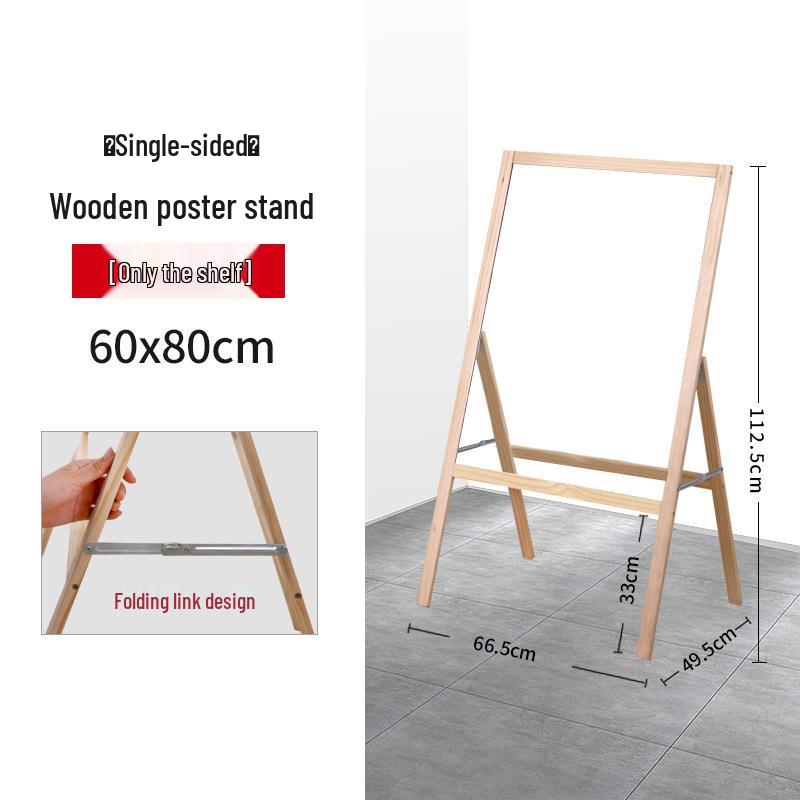 Wooden Display Stand: Original Wood Color, 60x80 Single-Sided, 60x90 Double-Sided, Billboard Promotion Stand