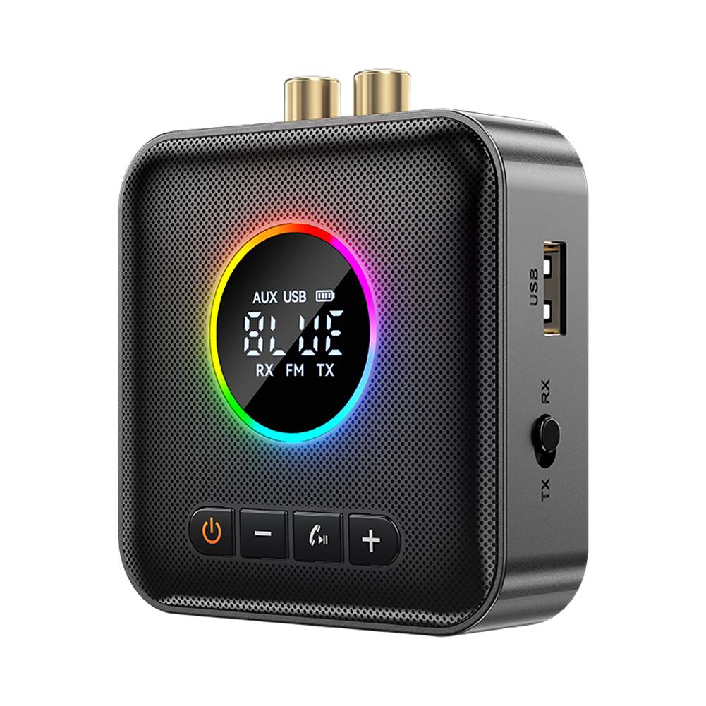 

Передатчик BT5.4 Приемник Беспроводной адаптер 3-в-1 FM-передатчик с поддержкой светодиодного дисплея чёрный