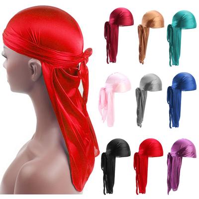 Adjustable Pirate Hat Elastic Turban Hijab Fashion Silk Durag  Men Women