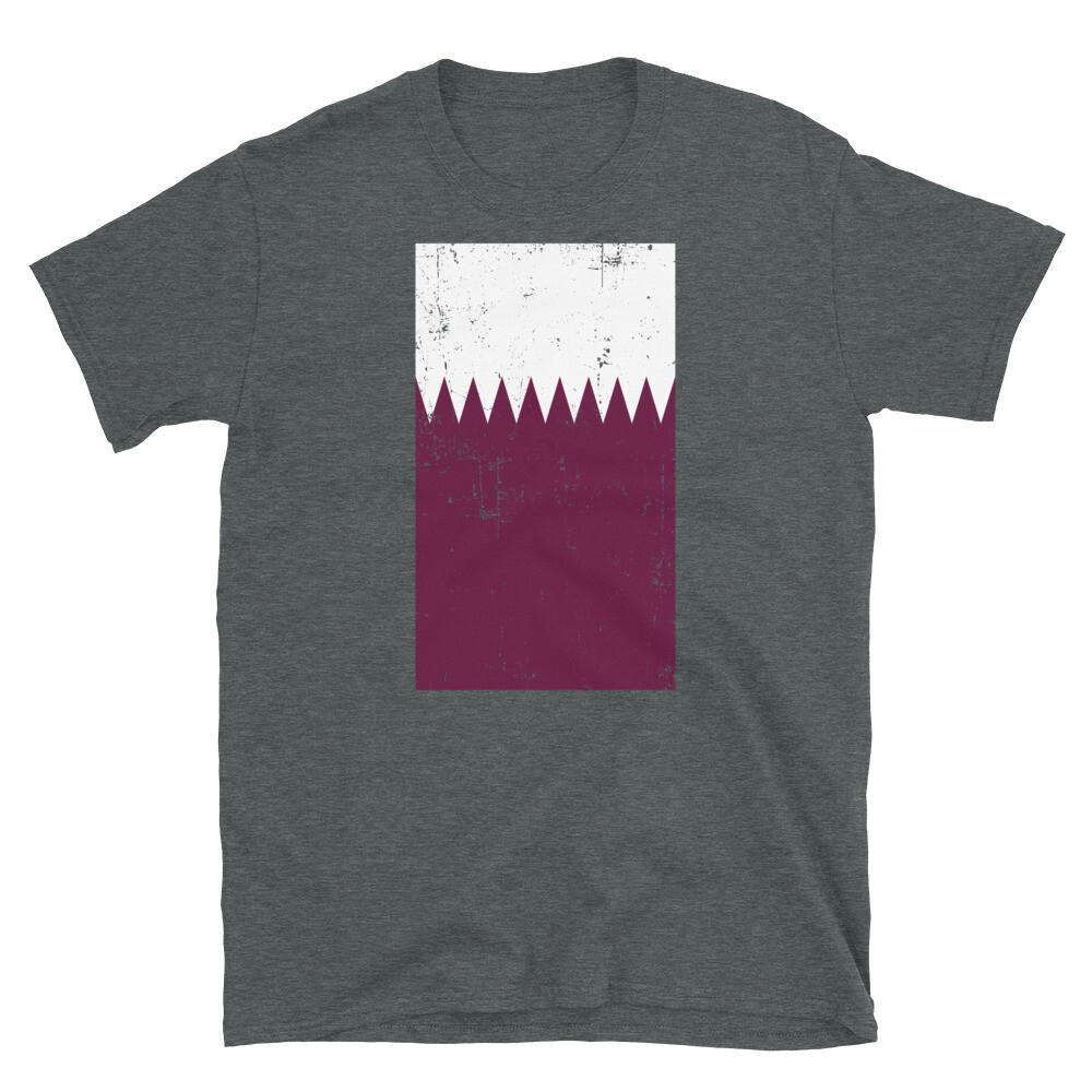 

Qatar Middle East Doha Distressed Flag Short-Sleeve Unisex T-Shirt 3XL