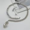 Retro Layer Earrings and Necklace With Bohemian Heart Pendant Pearls Choker And Cuban Chain Jewelry For Women Girls