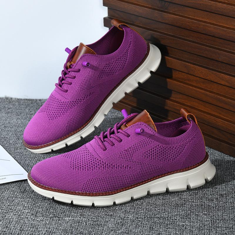 

British style summer breathable sneakers fly-woven mesh shoes large size running tide shoes 50 фіолетовий