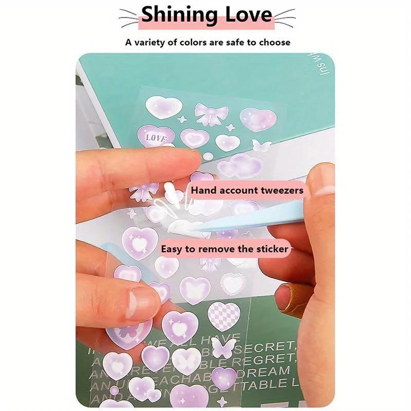 Two-piece set of scrapbook stickers plastic tweezers scraper multi-tool Stationery DIY magazine album school supplies