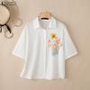 ZANZEA Women Casual Turn Down Collar Loose Floral Print Half Sleeve Blouse