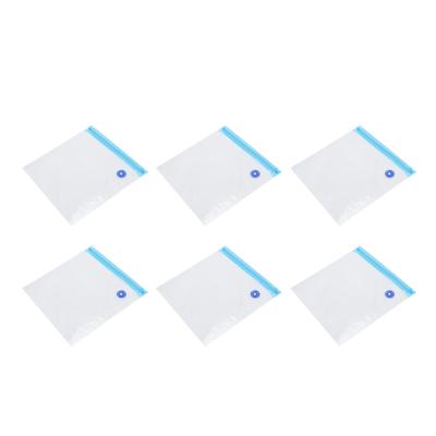 6Pcs Vacuum Zipper Bags Food Sealer Storage Reusable Bags with Double Layer Zippers