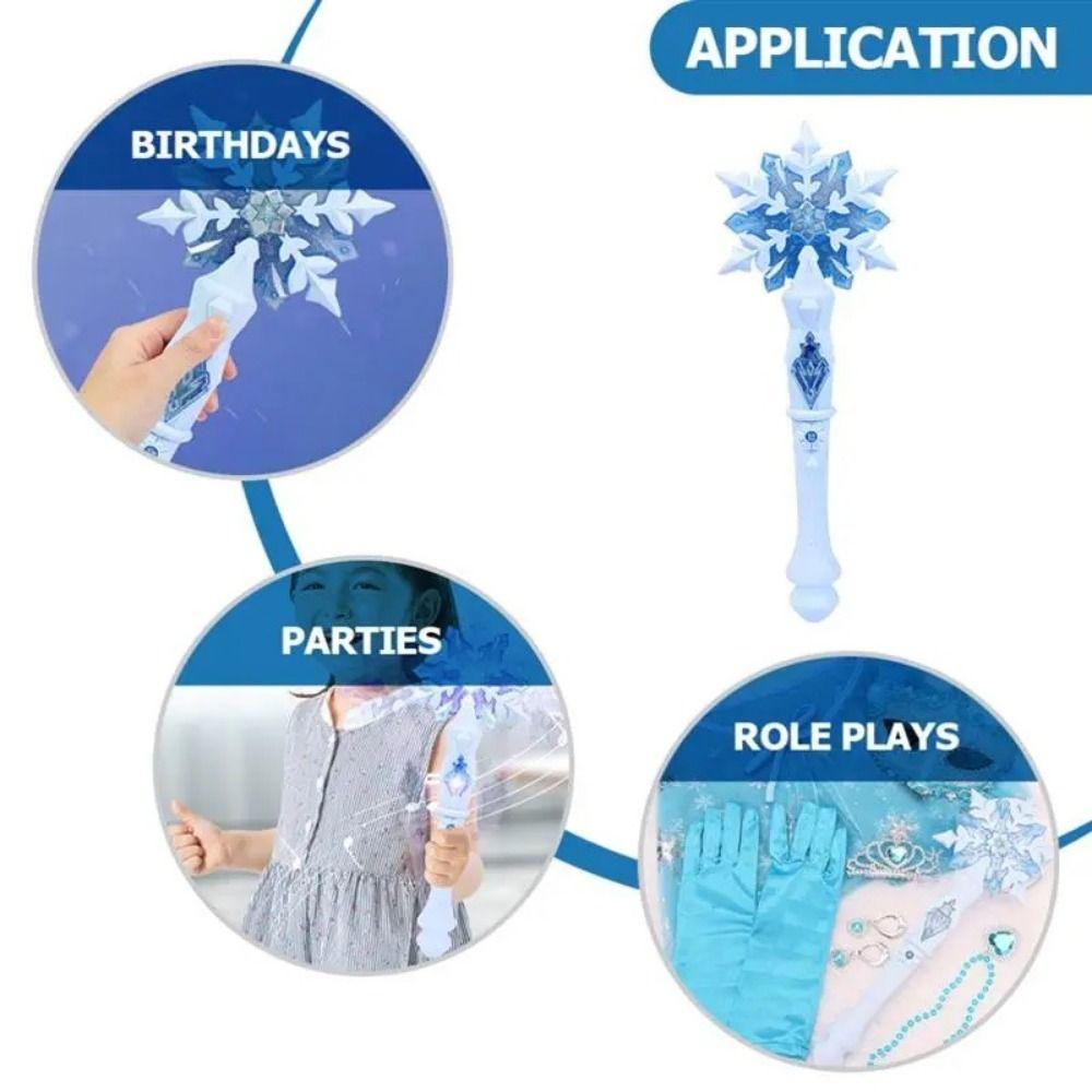 Princess Cosplay Snow Stick Princess Glowing Sticks Flashing Snow Star Wands  Girl