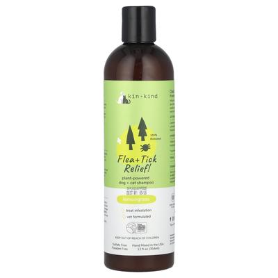Ulgę w walce z pchłami i roztoczami!, Szampon dla psów i kotów na bazie roślin, trawa cytrynowa, 12 fl oz (354 ml)