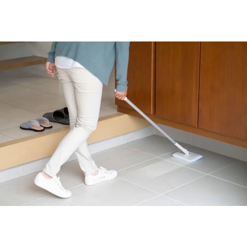 Yamazaki Sangyo Brush for Balconies, Entrances, Tiles, and Decks, Sponge with Handle, Single Handle, Detachable Head, Brush Width 20cm x Total Length