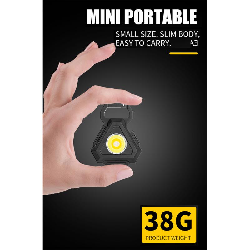 Mini Led Flashlight 7 Modes Portable Ultra-light Usb Rechargeable Keychain Work Light With Strong