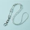 Crystal Stone Lanyard Necklace with Easy-Pull Buckle for ID and Keys