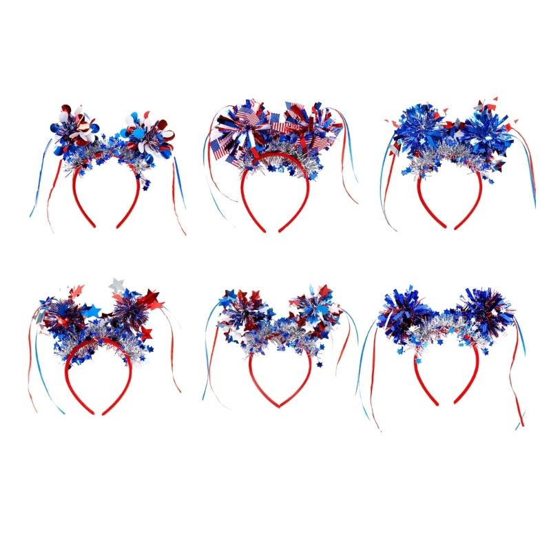 Patriotic Headband For Independence Day With Stripes Design Comfortable Plastic Hair Accessories For Adults Kids