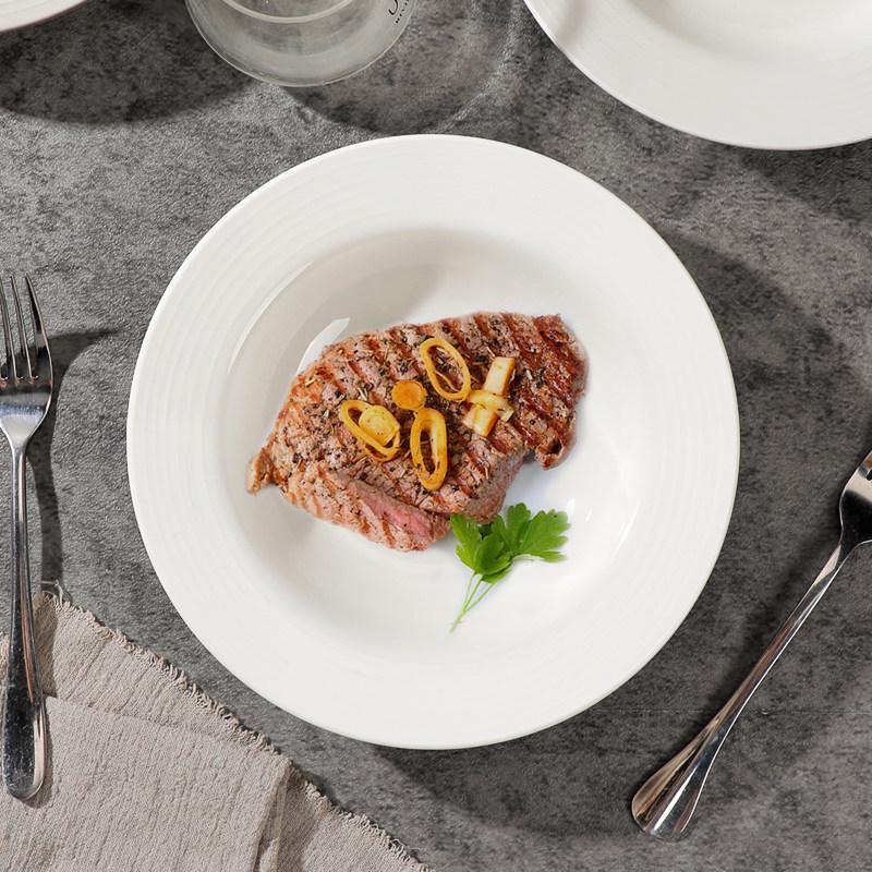 2024 Nordic Weiße Keramik-Suppenteller - Schlichtes Strohhut-Design