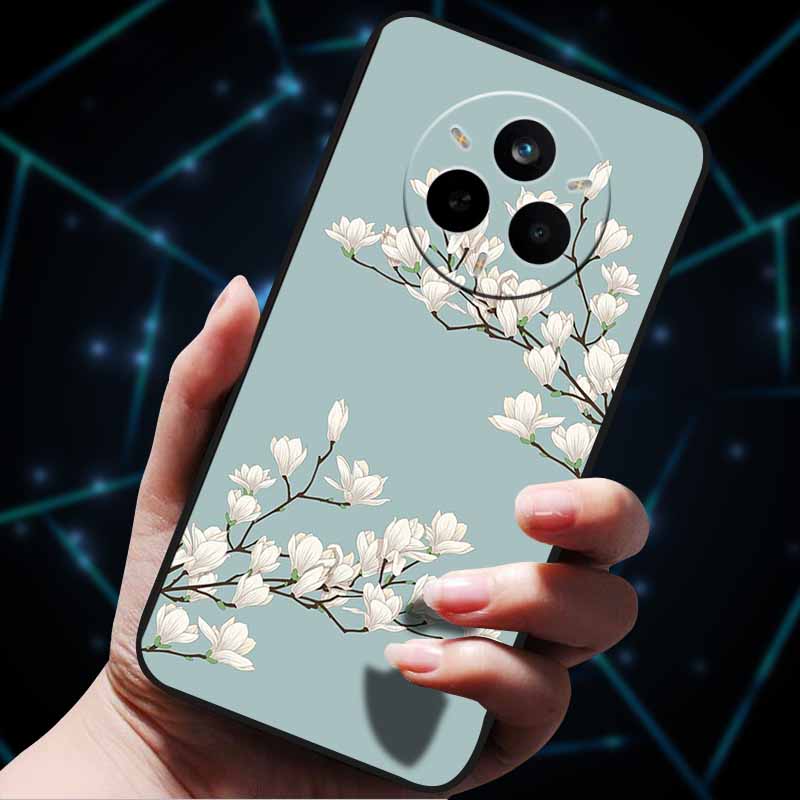 For Realme 14 Pro 5G Case 14Pro+ Soft Silicone Bumper 3D Flowers Emboss Phone Cases for Realme 14 Pro+ Plus Back Covers Shells