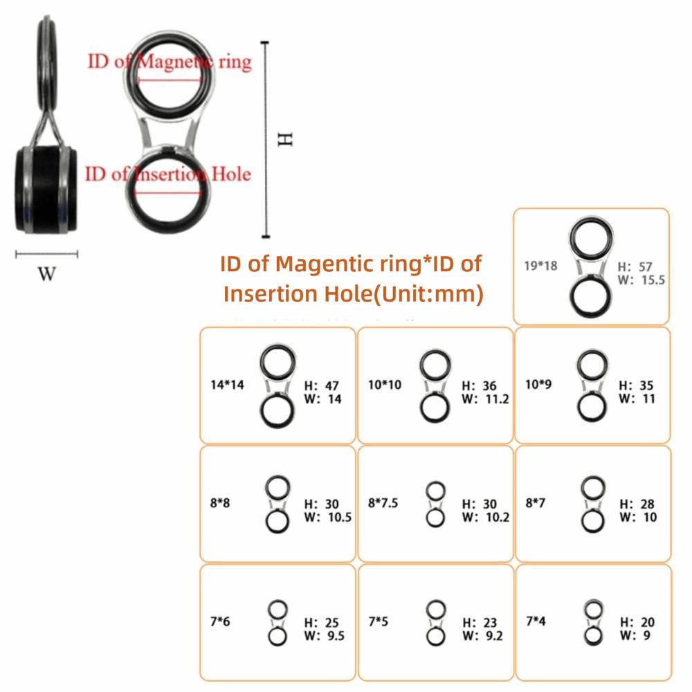 10PCS Stainless Steel Fishing Rod Guide Rings Ceramic Fishing Rod Tip Repair Kit  Fishing Rod Repair