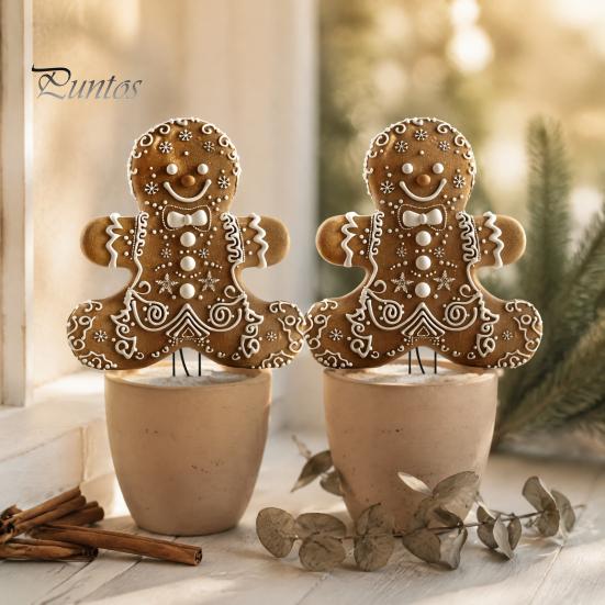 Christmas Outdoor Yard Decoration Gingerbread Man Garden Stake, Acrylic Cute Holiday Lawn Art 2D Flat for Patio Decor Durable Stake