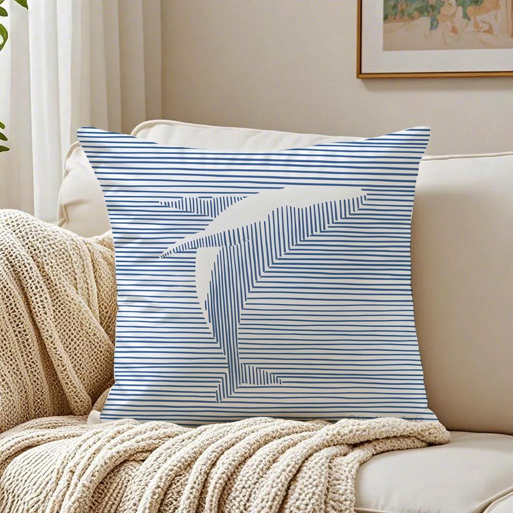 WWhale Cushion Cover Linen Pillowcase Soft  for Sofa Bed Home Room Decor
