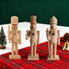 Unfinished Nutcracker Soldier Figure Unpainted Nutcracker Soldier Wooden DIY Nutcracker Figurine for Christmas Decoration Craft