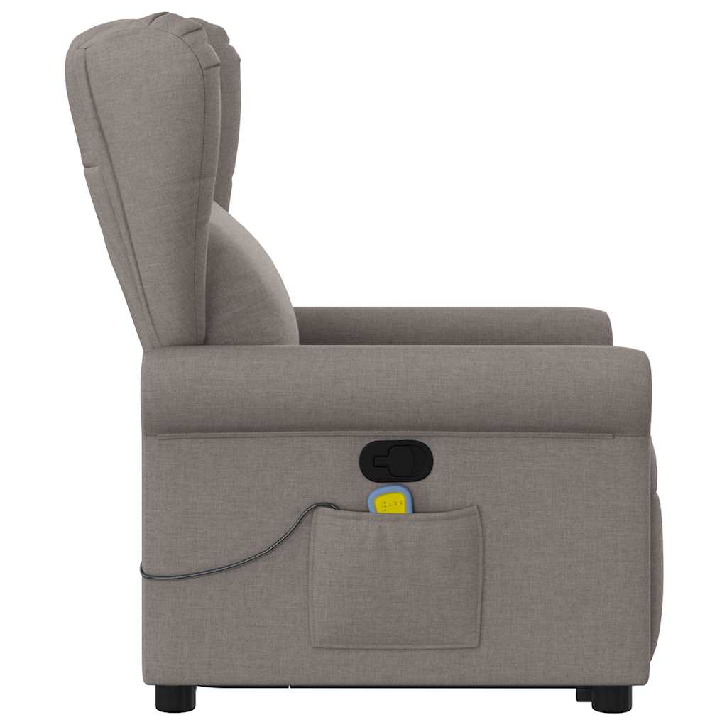 Massage Recliner with Rising Aid Taupe Fabric