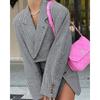 Spring NEW Set Women High Waist A Word Pocket Decoration Skirt One Button Short Houndstooth Blazers