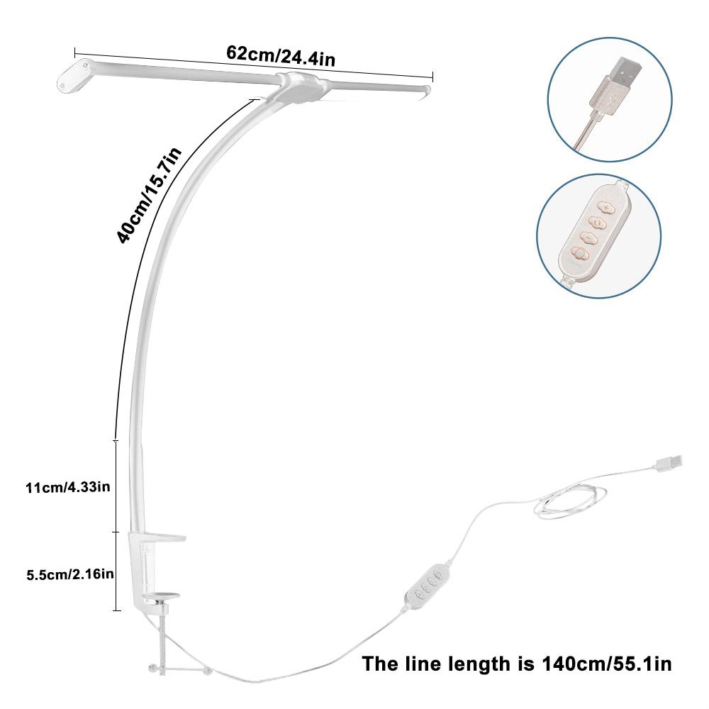 LED Eye-Caring Computer Monito Desk Lamp 10 Level Dimming 3 Color Mode Flexible LED Architect Table Light Reading Lamp for Home