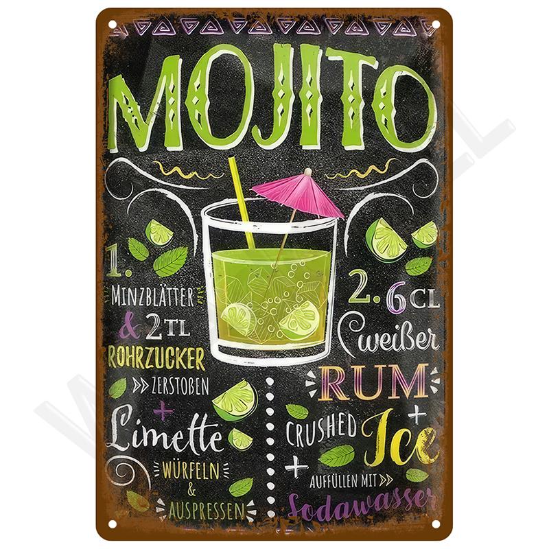 Retro Tin Sign Vintage Metal Signs Plates Posters House Interior Bathroom Wall Art Mural Aesthetic Room Home Decor Decorations