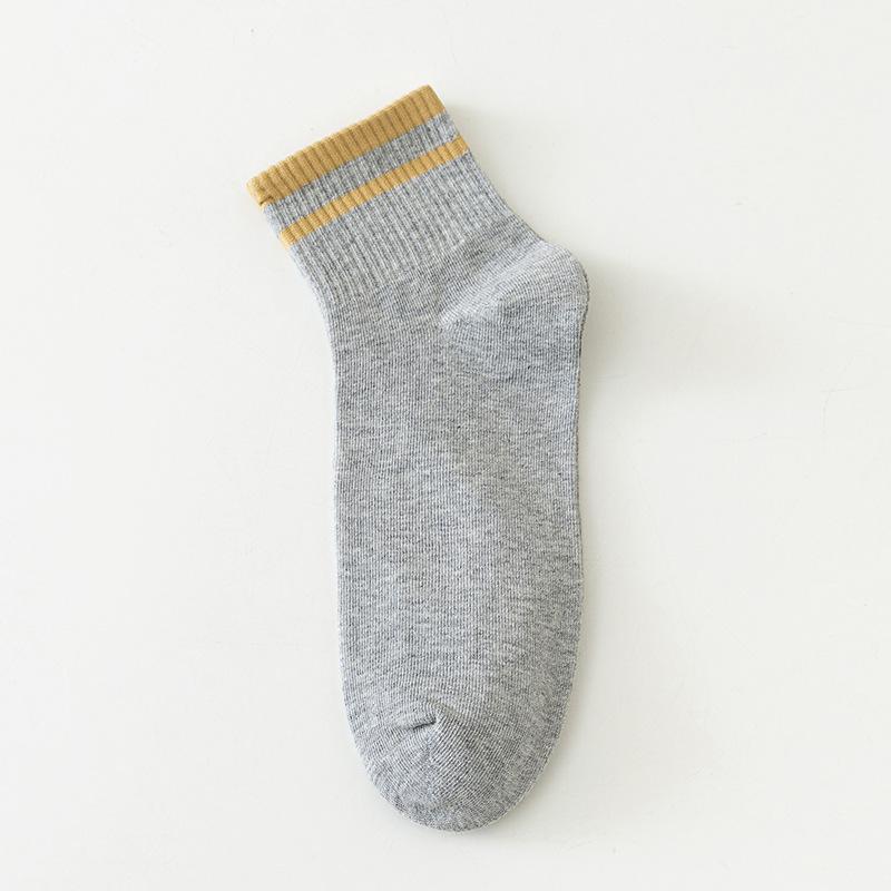 Men's Summer Thin Cotton Socks, Sweat-absorbing and Breathable Short Socks, Mid-calf Socks, Summer Sports Socks, White Men's Socks