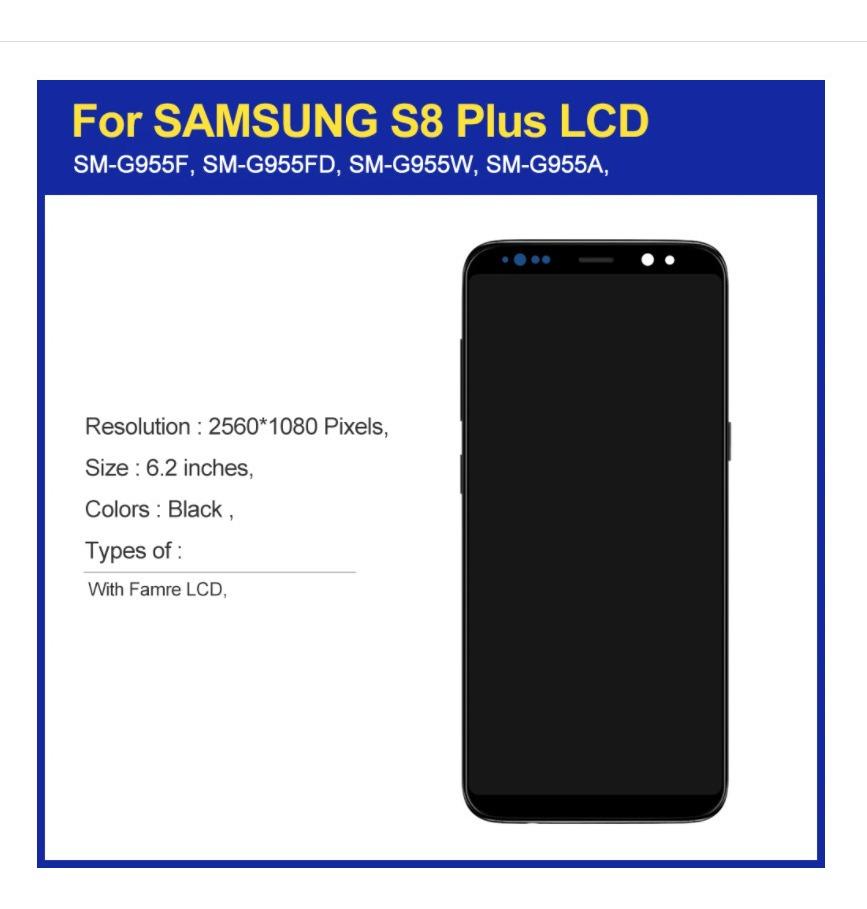 Lcd Display+frame Compatible Samsung S8 Plus S8+ G955 Tft
