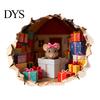 Holiday Home Decor Gifts Christmas Mouse Wall Sticker, 3D Realistic Cute Illustrations Decal, Party Glass Waterproof PVC Decorative for Decoration
