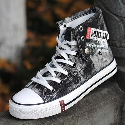 Men's Casual Shoes Blue Vulcanized Canvas for Men High Top Sports Breathable Men Denim Shoes Zapatillas Hombre