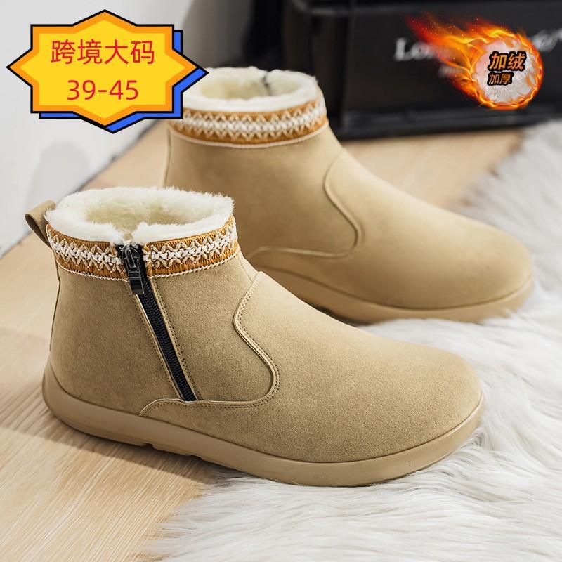 Men s boots are selling cotton shoes, winter high-top velvet warm retro casual cotton shoes men s boots outdoor 39 чёрный