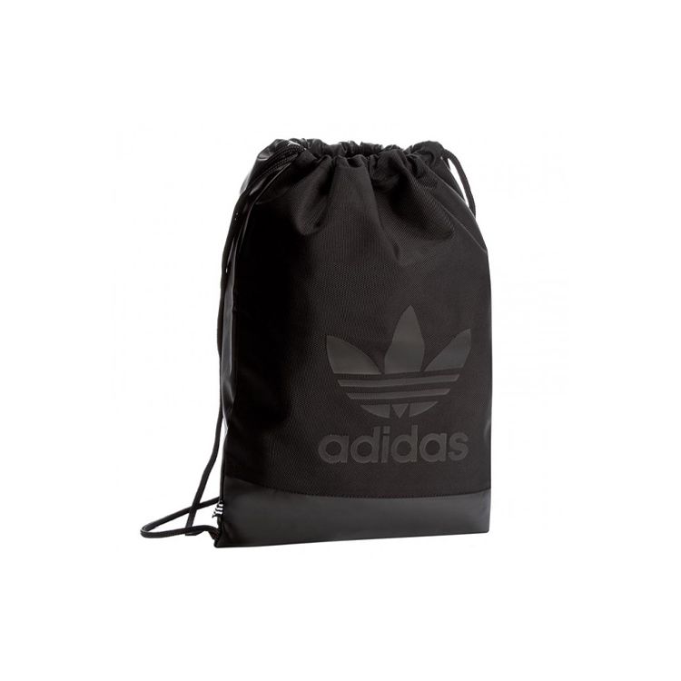 adidas Originals Trefoil Large Logo Drawstring Sports Casual Backpack Men Backpack Black BK6752