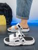 Sandale de vară groase pentru bărbați, Pantofi casual cu degetele descoperite și talpă moale, Papuci confortabili, Papuci de baie slip-on